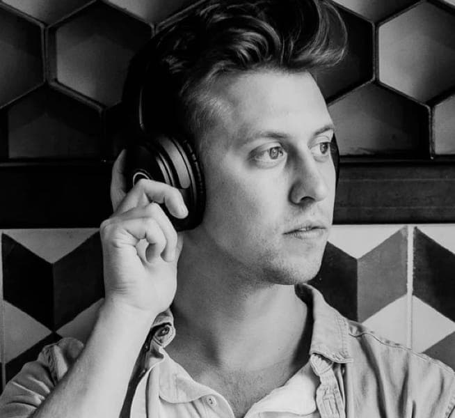 profile of man with headphones